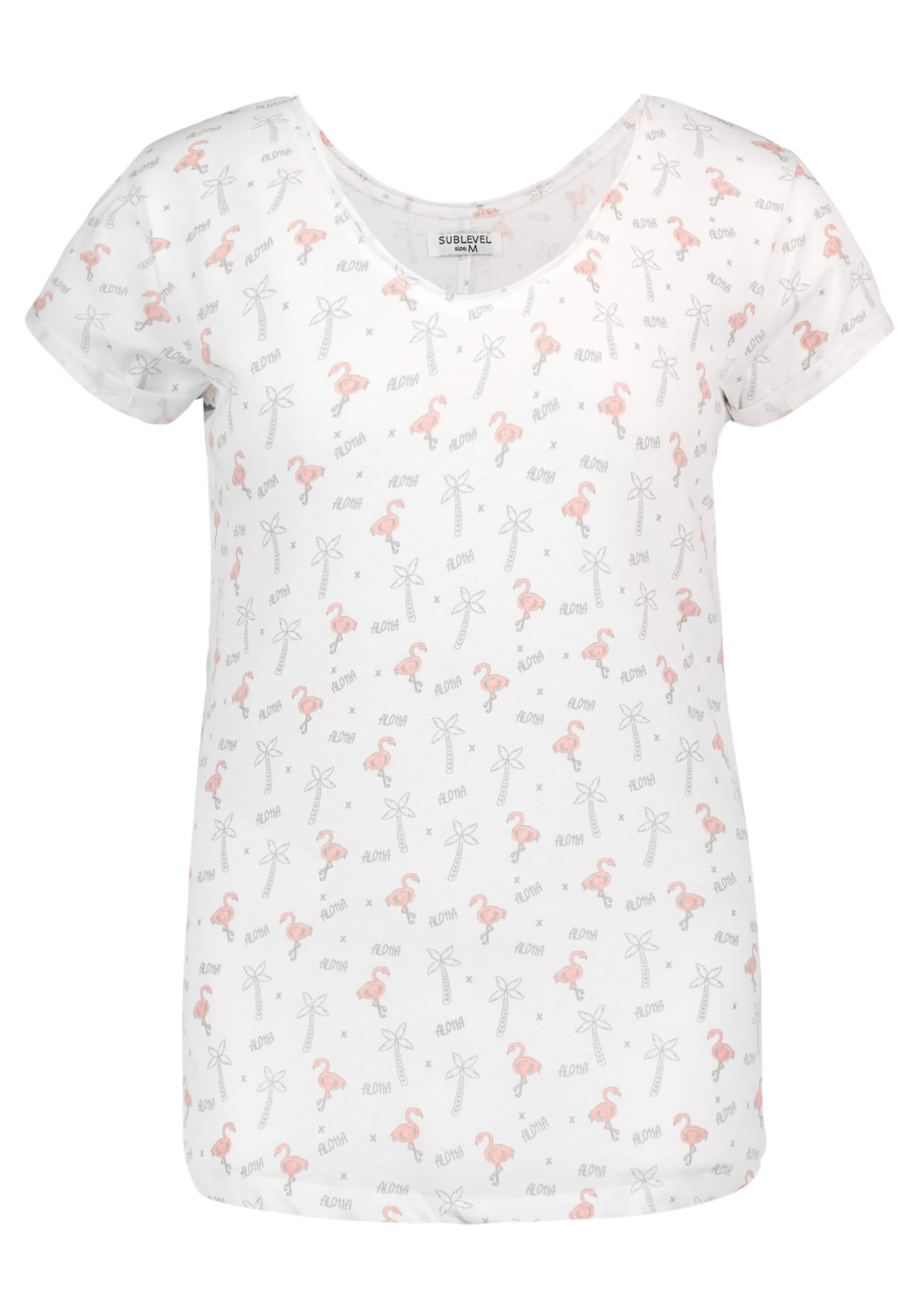 T-Shirt mit Flamingo Allover Druck