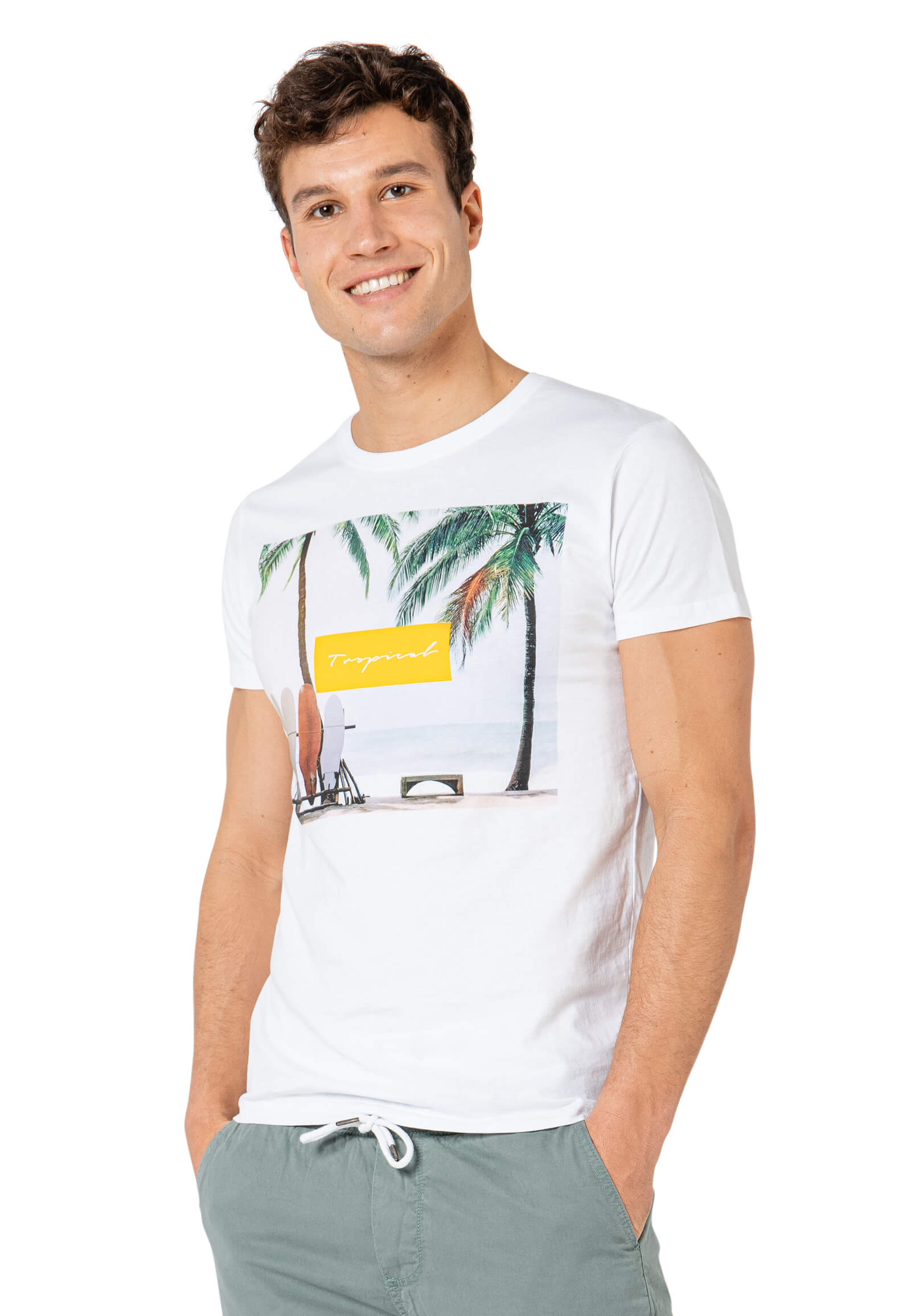 T-Shirt mit Surfer Print