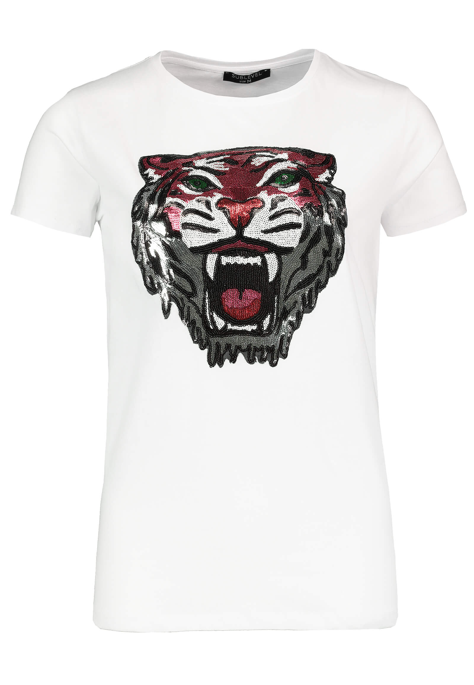 Damen Shirt mit Pailletten Tiger