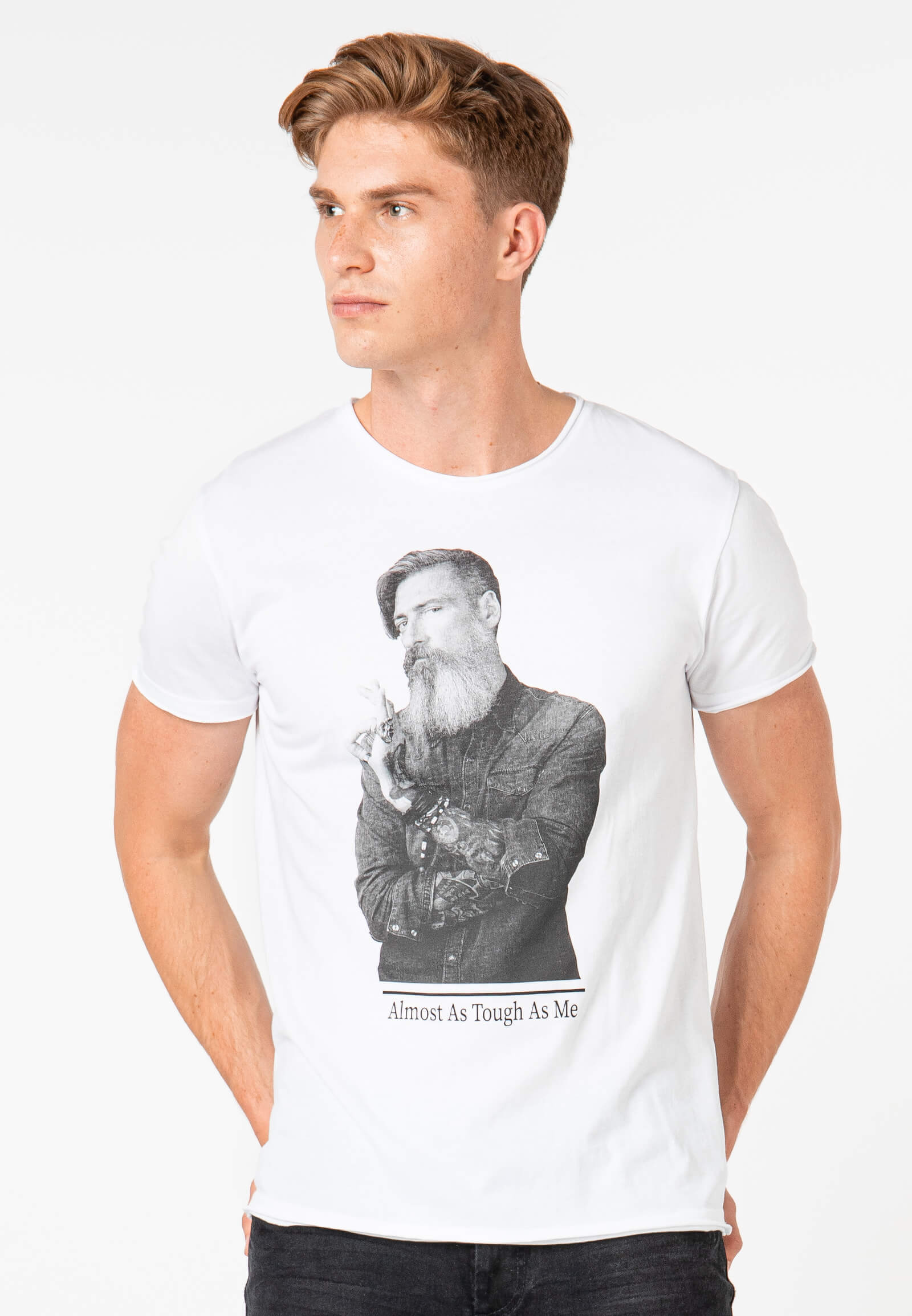 T-Shirt mit Men-Print